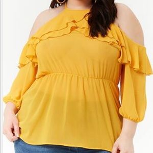 Plus Size 3x Chiffon Open Shoulder Top